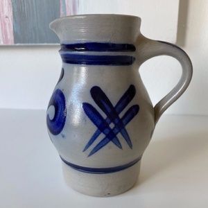 Vintage 1970's Salt Glazed German Stoneware M. Schilz 1/2 Litre Jug 6" High